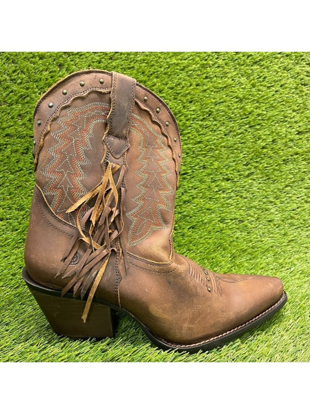Durango Crush Womens Size 9.5 Brown Cowgirl Western Snip Toe Fashion Boots